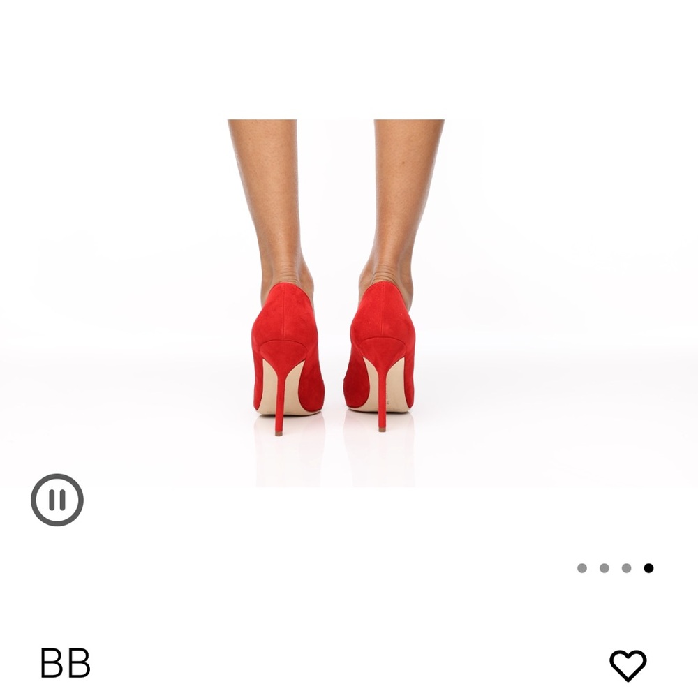 Manolo Blahnik BB Red Suede Pointed-Toe Stiletto Pumps - Picture 5 of 7